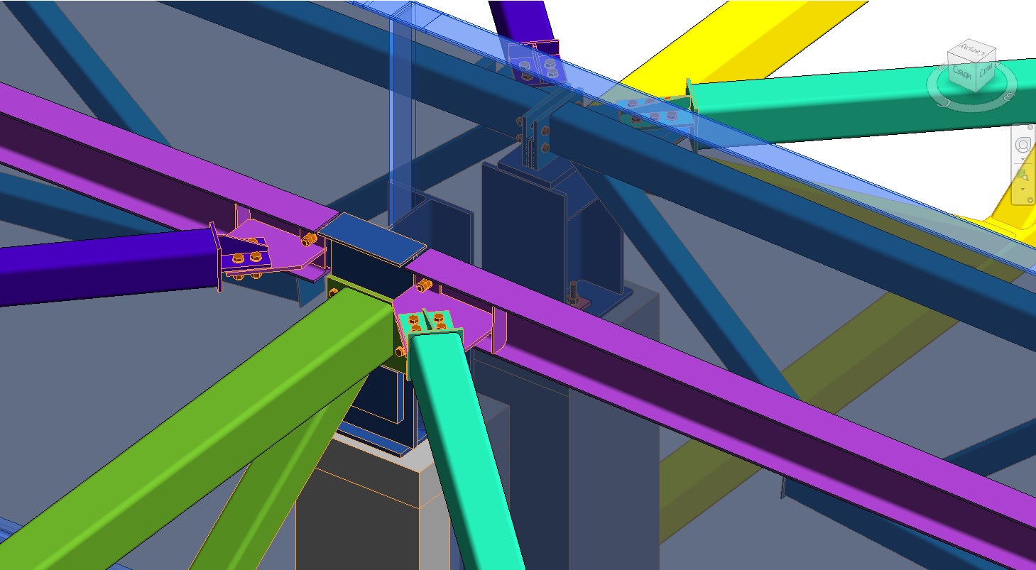 BIM-модель: узел опирания стальной колонны с базой на железобетонной подколонник